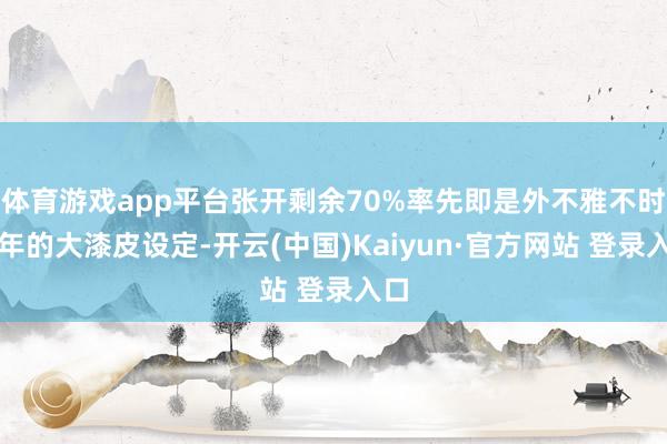 体育游戏app平台张开剩余70%率先即是外不雅不时元年的大漆