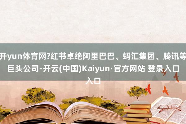 开yun体育网?红书卓绝阿里巴巴、蚂汇集团、腾讯等巨头公司-