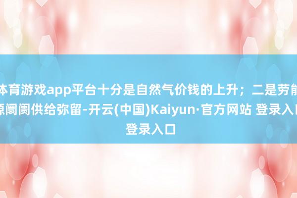 体育游戏app平台十分是自然气价钱的上升；二是劳能源阛阓供给