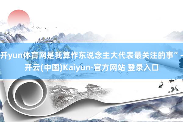开yun体育网是我算作东说念主大代表最关注的事”-开云(中国)Kaiyun·官方网站 登录入口