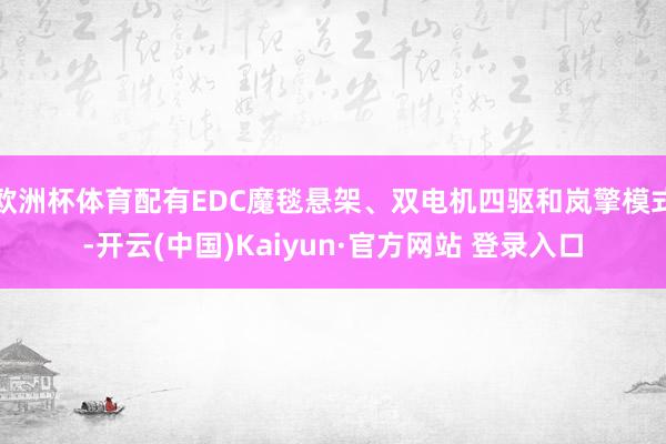 欧洲杯体育配有EDC魔毯悬架、双电机四驱和岚擎模式-开云(中国)Kaiyun·官方网站 登录入口