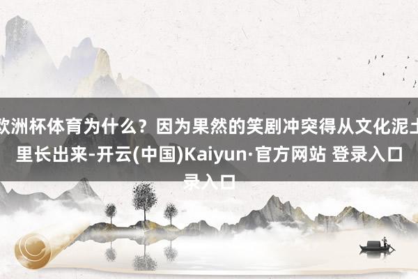 欧洲杯体育为什么？因为果然的笑剧冲突得从文化泥土里长出来-开云(中国)Kaiyun·官方网站 登录入口