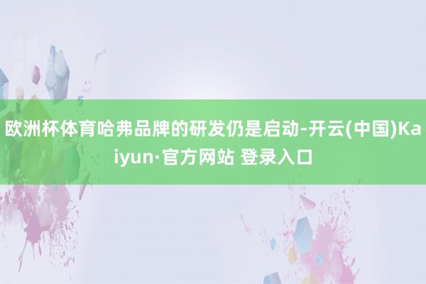 欧洲杯体育哈弗品牌的研发仍是启动-开云(中国)Kaiyun·