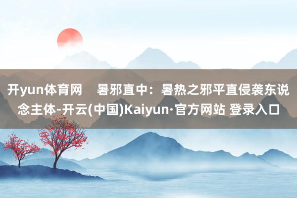 开yun体育网    暑邪直中：暑热之邪平直侵袭东说念主体-