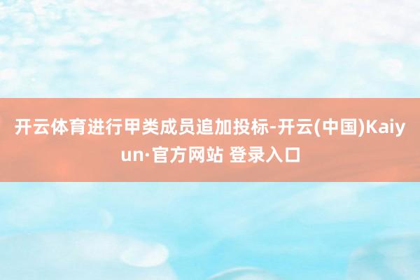 开云体育进行甲类成员追加投标-开云(中国)Kaiyun·官方