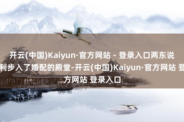 开云(中国)Kaiyun·官方网站 - 登录入口两东说念主顺