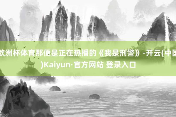 欧洲杯体育那便是正在热播的《我是刑警》-开云(中国)Kaiyun·官方网站 登录入口