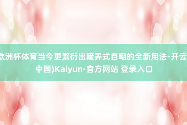 欧洲杯体育当今更繁衍出簸弄式自嘲的全新用法-开云(中国)Ka