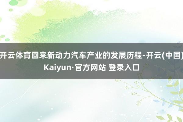 开云体育回来新动力汽车产业的发展历程-开云(中国)Kaiyu