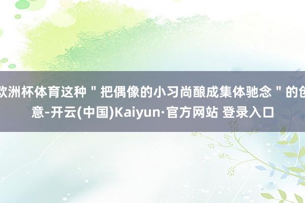 欧洲杯体育这种＂把偶像的小习尚酿成集体驰念＂的创意-开云(中