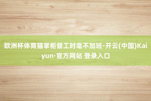欧洲杯体育猫掌柜督工时毫不加班-开云(中国)Kaiyun·官方网站 登录入口