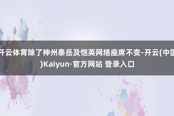 开云体育除了神州泰岳及恺英网络座席不变-开云(中国)Kaiy 开云体育除了神州泰岳及恺英网络座席不变-开云(中国)Kaiy