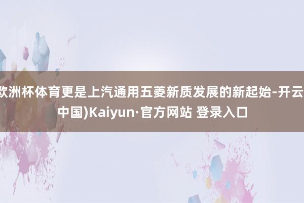 欧洲杯体育更是上汽通用五菱新质发展的新起始-开云(中国)Kaiyun·官方网站 登录入口