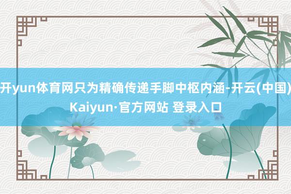 开yun体育网只为精确传递手脚中枢内涵-开云(中国)Kaiy 开yun体育网只为精确传递手脚中枢内涵-开云(中国)Kaiy