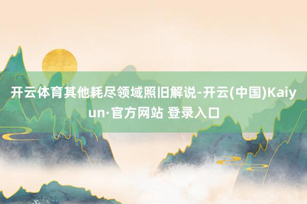 开云体育其他耗尽领域照旧解说-开云(中国)Kaiyun·官方网站 登录入口