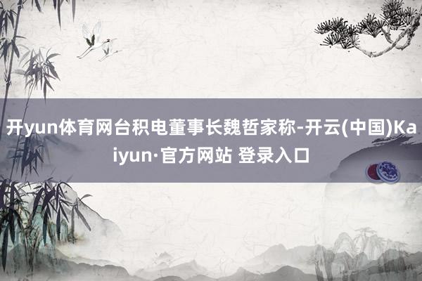 开yun体育网台积电董事长魏哲家称-开云(中国)Kaiyun