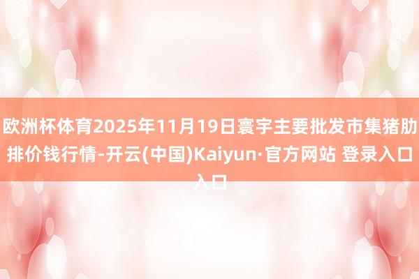 欧洲杯体育2025年11月19日寰宇主要批发市集猪肋排价钱行