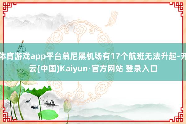 体育游戏app平台慕尼黑机场有17个航班无法升起-开云(中国