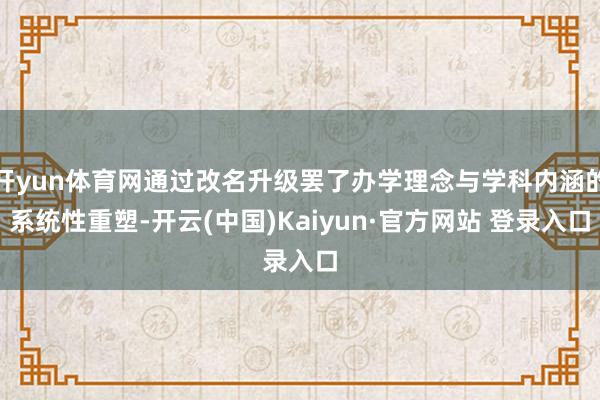 开yun体育网通过改名升级罢了办学理念与学科内涵的系统性重塑-开云(中国)Kaiyun·官方网站 登录入口