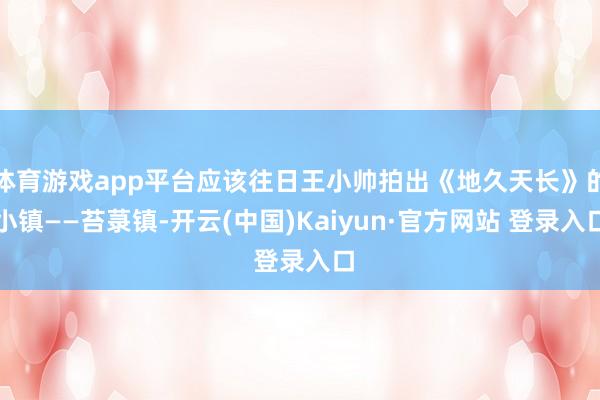 体育游戏app平台应该往日王小帅拍出《地久天长》的小镇——苔菉镇-开云(中国)Kaiyun·官方网站 登录入口