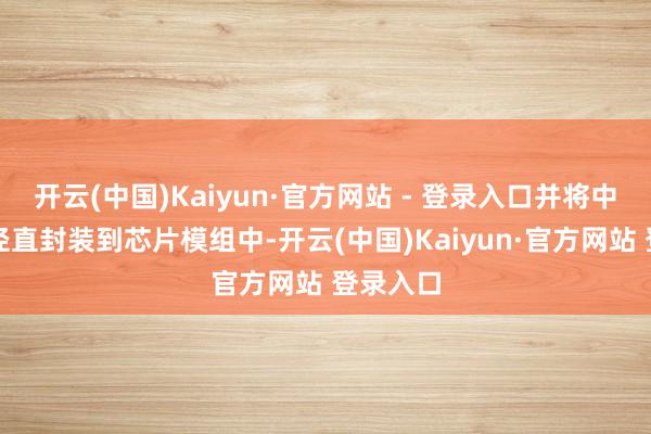开云(中国)Kaiyun·官方网站 - 登录入口并将中枢智商径直封装到芯片模组中-开云(中国)Kaiyun·官方网站 登录入口