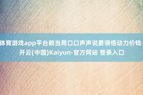 体育游戏app平台赖当局口口声声说要领悟动力价钱-开云(中国)Kaiyun·官方网站 登录入口