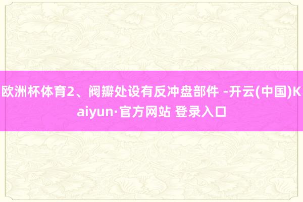 欧洲杯体育2、阀瓣处设有反冲盘部件 -开云(中国)Kaiyu
