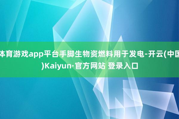 体育游戏app平台手脚生物资燃料用于发电-开云(中国)Kai