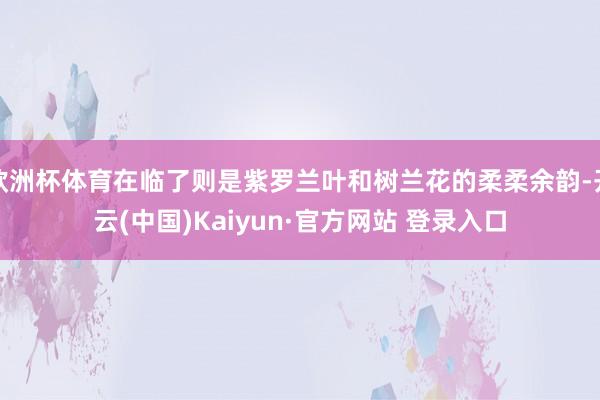 欧洲杯体育在临了则是紫罗兰叶和树兰花的柔柔余韵-开云(中国)