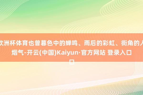 欧洲杯体育也曾暮色中的蝉鸣、雨后的彩虹、街角的人烟气-开云(
