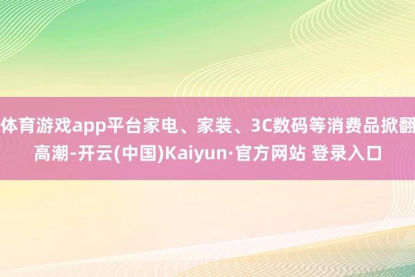体育游戏app平台家电、家装、3C数码等消费品掀翻高潮-开云