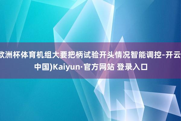 欧洲杯体育机组大要把柄试验开头情况智能调控-开云(中国)Ka
