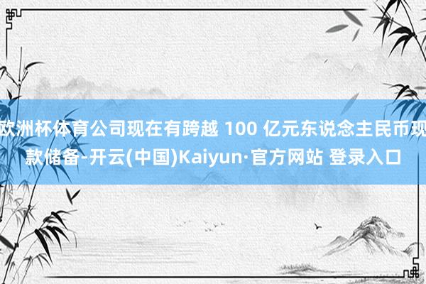 欧洲杯体育公司现在有跨越 100 亿元东说念主民币现款储备-